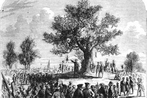 A liberty tree with effigies.