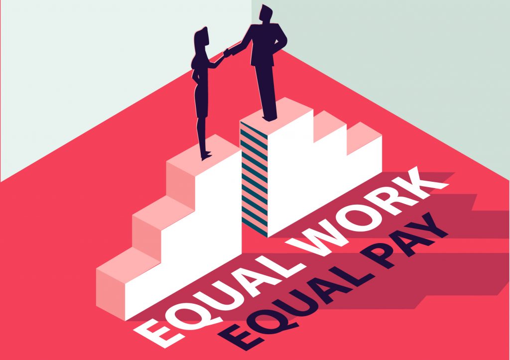 Equal pay equal work stock photo