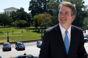 With the U.S. Supreme Court building in the background, Supreme Court nominee judge Brett Kavanaugh arrives prior to meeting with Senate Majority Leader Mitch McConnell on Capitol Hill in Washington, U.S., July 10, 2018. REUTERS/Joshua Roberts TPX IMAGES OF THE DAY