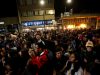 People gather on Bancroft Way during a demonstration against a planned speech by conservative political commentator Ben Shapiro at UC Berkeley in Berkeley, California, U.S. September 14, 2017. REUTERS/Stephen Lam