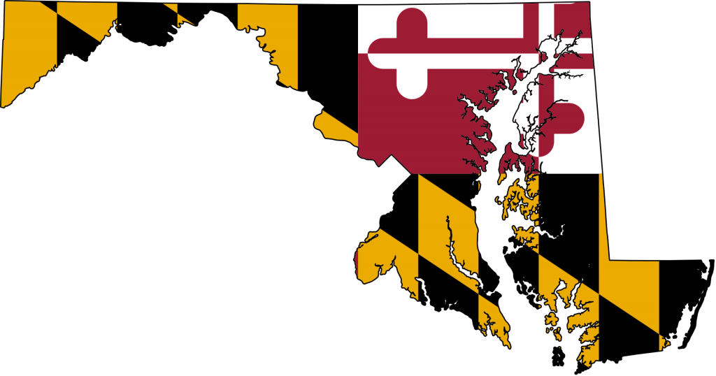 Flag map of Maryland