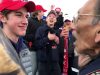 Nicholas Sandmann, 16, a student from Covington Catholic High School stands in front of Native American activist Nathan Phillips in Washington, U.S., in this still image from a January 18, 2019 video by Kaya Taitano. Kaya Taitano/Social Media/via REUTERS