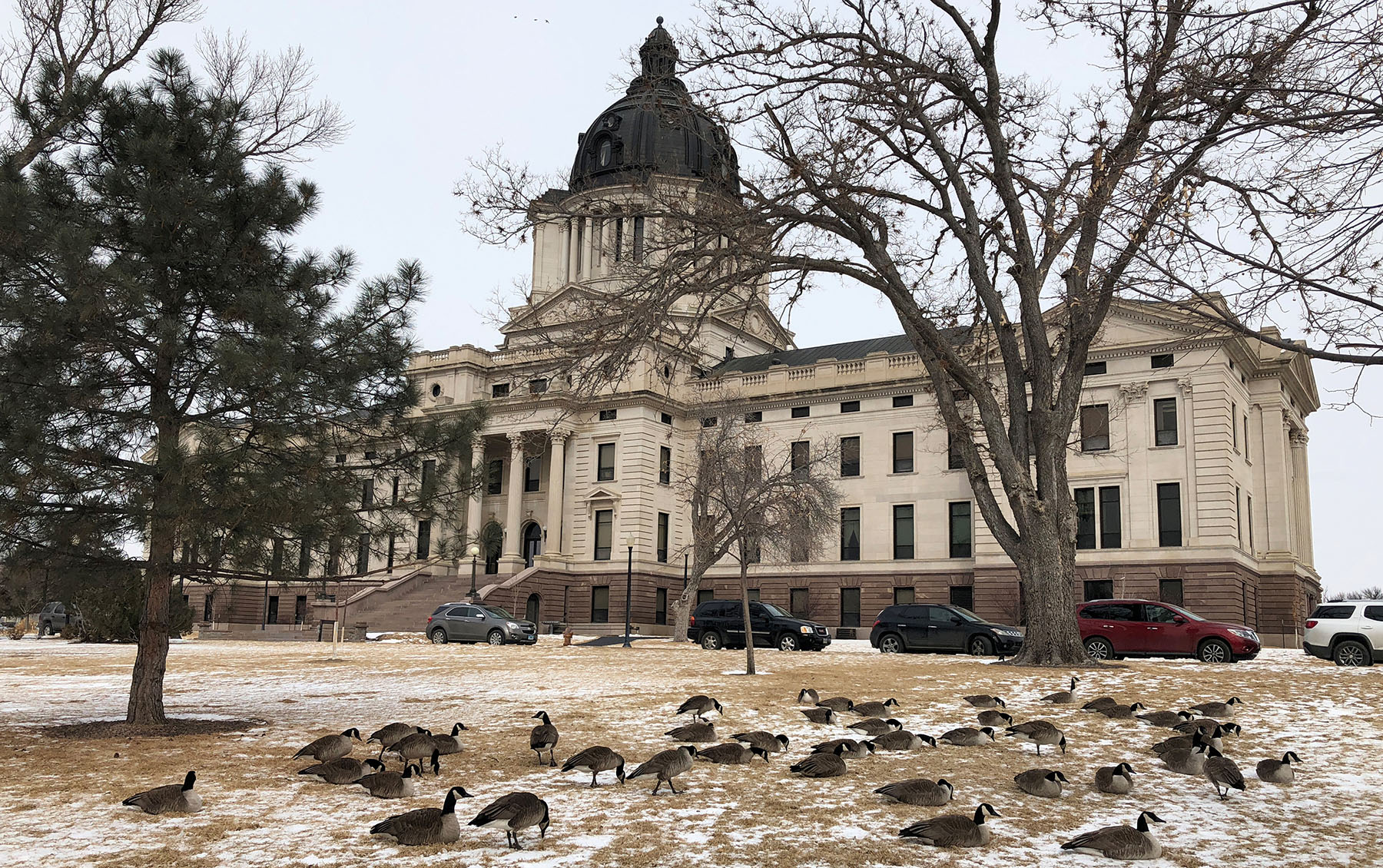 The South Dakota state capitol building is seen in Pierre