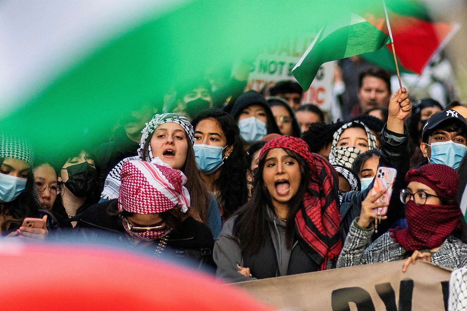 Rally in support of Palestinians amid the conflict between Israel and the Palestinian Islamist group Hamas in New York