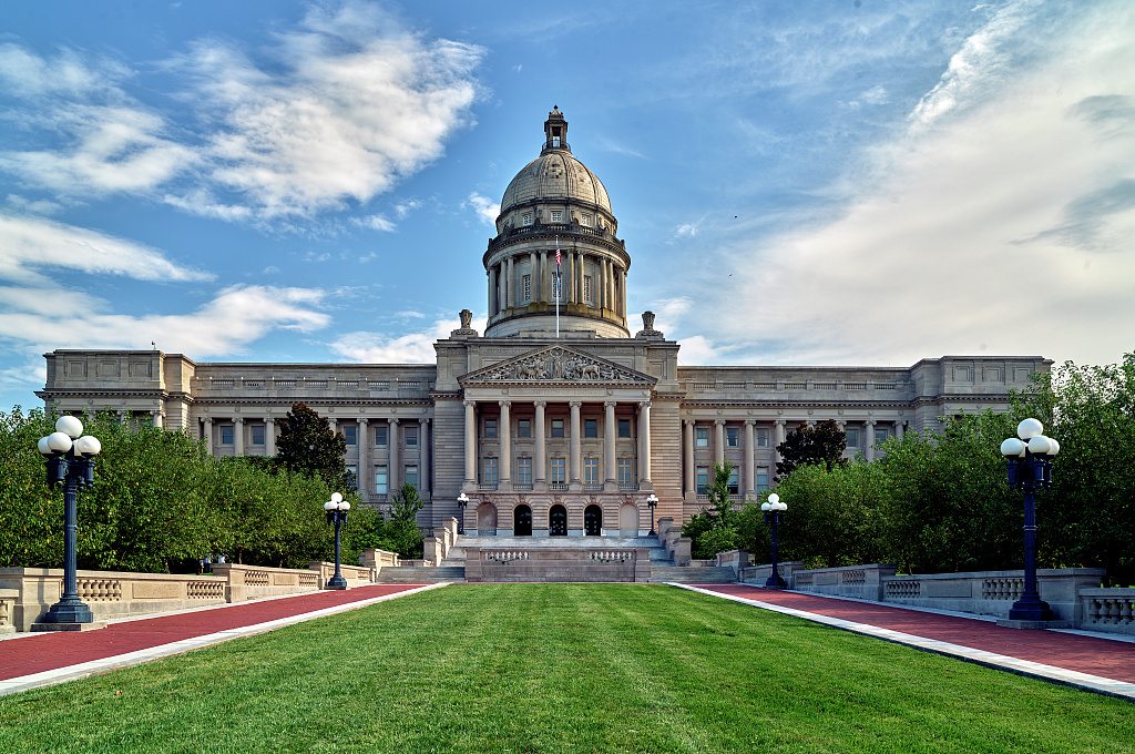 The Kentucky State Capitol in Frankfort, designed by architect Frank Mills Andrews and completed in 1909.