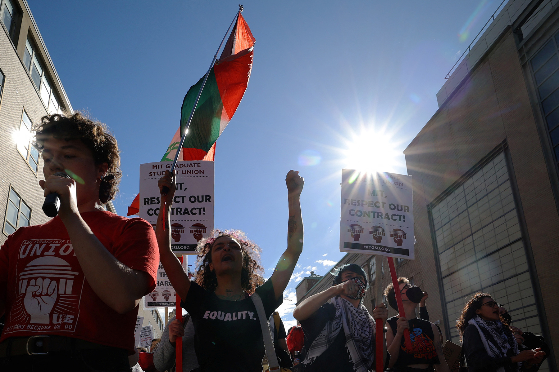 Pro-Palestinian demonstrators protest at MIT in Cambridge