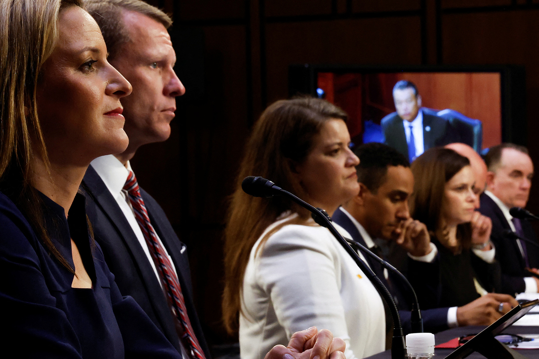 U.S. Justice Department and state elections officials testify at a U.S. Senate Judiciary Committee hearing on threats against election workers, in Washington