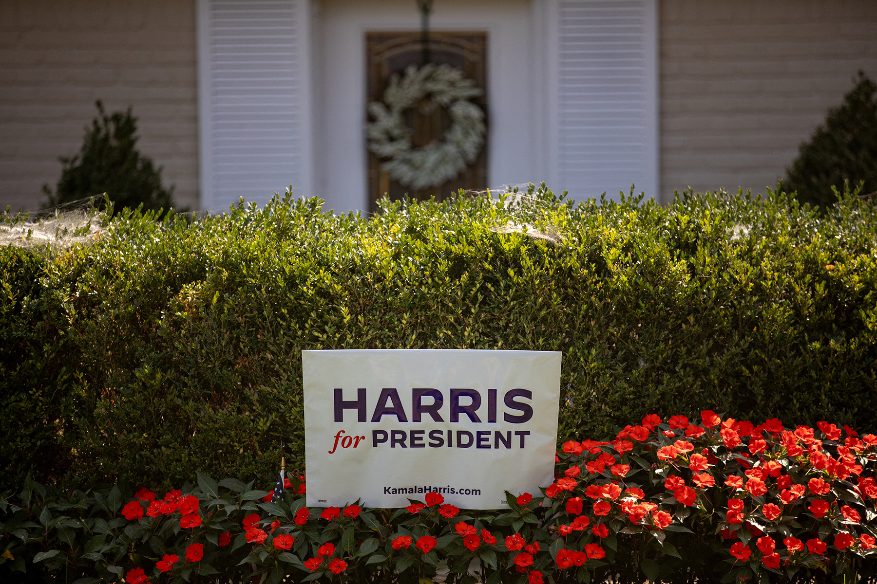 A lawn sign in support of U.S. Vice President and Democratic presidential nominee Kamala Harris in Beverly Hills