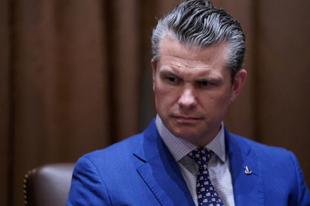 U.S. Secretary of Defense Pete Hegseth attends a cabinet meeting at the White House
