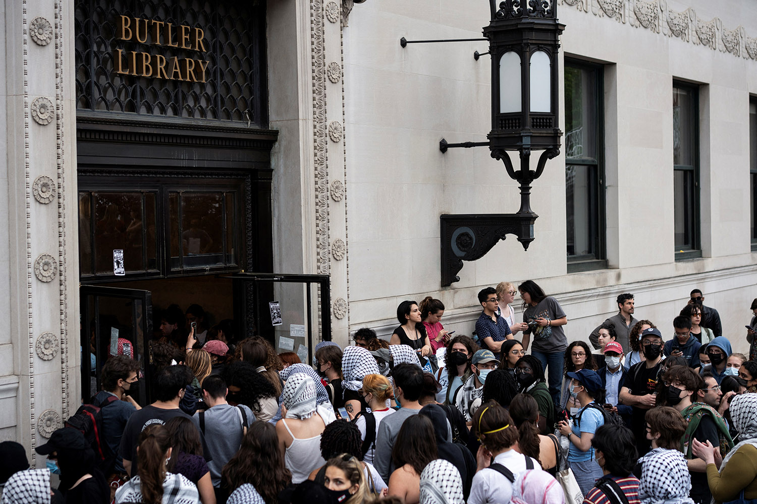 Pro-Palestinian protests at Columbia University campus, in New York