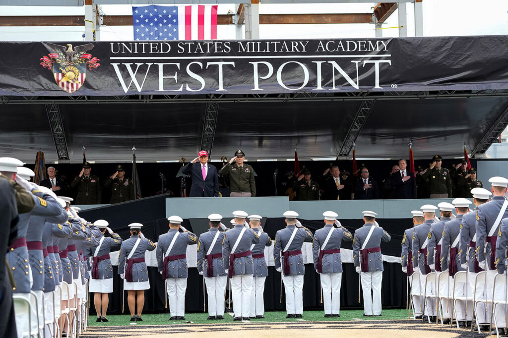 Commencement ceremony at West Point Military Academy in West Point, New York