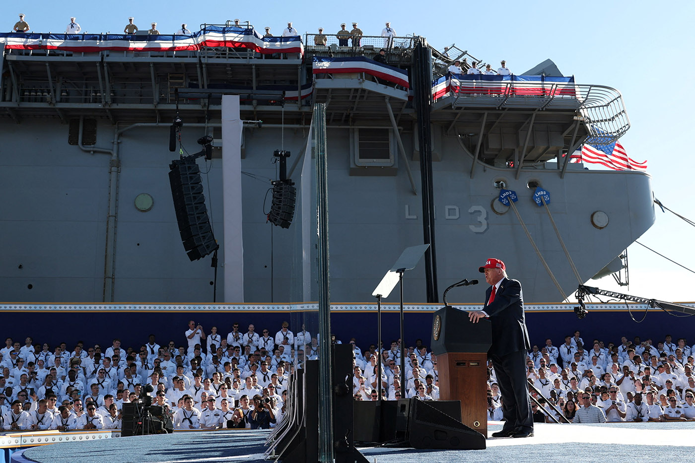 U.S. President Donald Trump visits Norfolk, Virginia