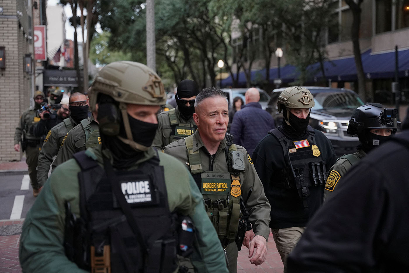 Border Patrol commander Greg Bovino patrols after U.S. President Donald Trump launched an immigration crackdown, in New Orleans