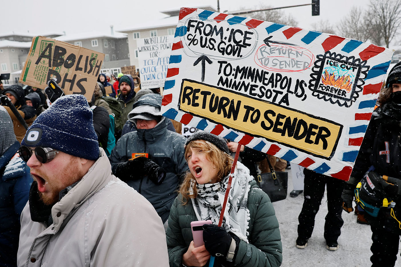 Protest against immigration enforcement ooperations in Minneapolis