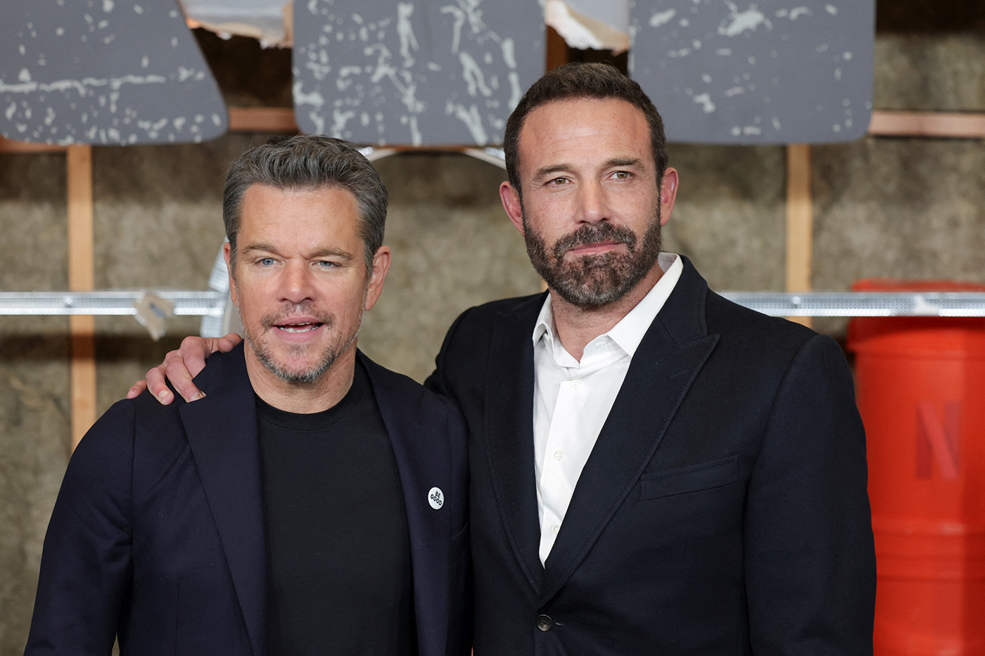 Matt Damon and Ben Affleck attend the premiere of their new film "The Rip" in New York City
