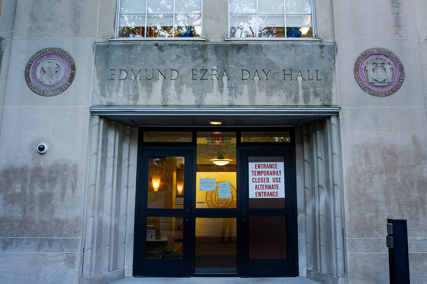 Cornell University amid an investigation into alleged sexual assaults at Chi Phi fraternity, in Ithaca