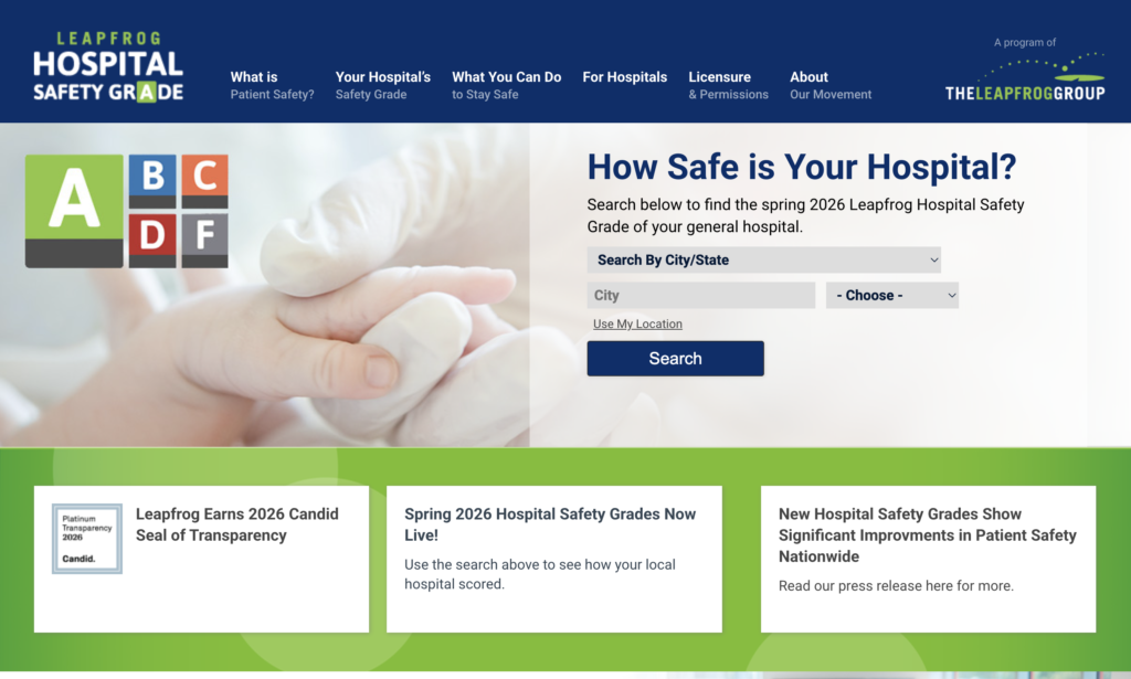 leapfrog hospital safety grade website